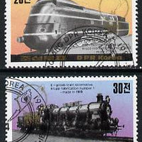 North Korea 1984 Essen Stamp fair - Railway Locomotives perf set of 2 cto used SG,N2397-98