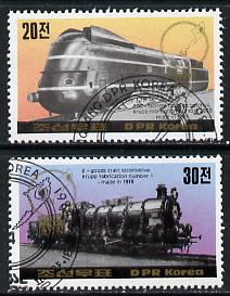 North Korea 1984 Essen Stamp fair - Railway Locomotives perf set of 2 cto used SG,N2397-98