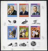 Yemen - Royalist 1969 Moon Landing imperf sheetlet containing 6 values showing the three Astronauts & their families unmounted mint