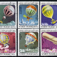 Vietnam 1983 Bicentenary of Manned Flight (Balloons) cto used short set of 6, SG 544-49