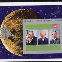 Yemen - Royalist 1969 Moon Landing imperf m/sheet showing the three Astronauts unmounted mint
