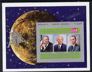 Yemen - Royalist 1969 Moon Landing imperf m/sheet showing the three Astronauts unmounted mint