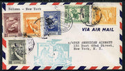 Portugal 1941 Pan American Airways First Clipper Air Mail Flight cover to USA with special 'Bolama to New York' Illustrated Cachet (Statue of Liberty)