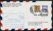 Uruguay 1946 Pan American Airways First Clipper Air Mail Flight cover Montevideo to New York with special illustrated Cachet