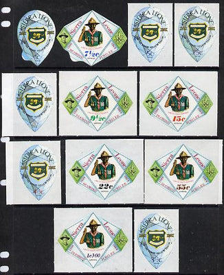 Sierra Leone 1969 Boy Scouts Diamond Jubilee self-adhesive set of 12 unmounted mint, SG 493-504
