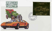 Zambia 1987 Classic Cars 1k50 Duesenberg in 22k gold foil on cover with first day of issue cancel, limited edition and very elusive