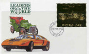 Zambia 1987 Classic Cars 1k50 Bentley in 22k gold foil on cover with first day of issue cancel, limited edition and very elusive