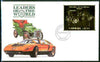Zambia 1987 Classic Cars 1k50 Jaguar in 22k gold foil on cover with first day of issue cancel, limited edition and very elusive