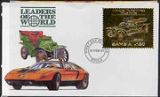 Zambia 1987 Classic Cars 1k50 Rolls Royce in 22k gold foil on cover with first day of issue cancel, limited edition and very elusive