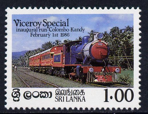 Sri Lanka 1986 Inaugural Run of 'Viceroy Special' Train unmounted mint, SG 924