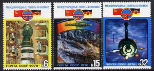 Russia 1978 Soviet-East German Space Flight set of 3 unmounted mint, SG 4803-05, Mi 4763-65*