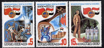 Russia 1987 Soviet-Syrian Space Flight set of 3 unmounted mint, SG 5781-83 Mi 5737-39*