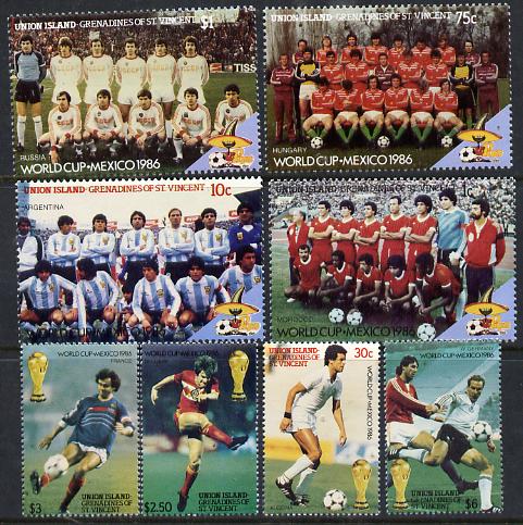 St Vincent - Union Island 1986 World Cup Football set of 8 unmounted mint