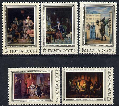 Russia 1976 Paintings by Fedotov set of 5 unmounted mint, SG 4526-30, Mi 4487-91*
