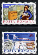 Rumania 1977 Air set of 2 (Postwoman & DC-10 Aircraft) cto used, SG 4304-05, Mi 3439-40