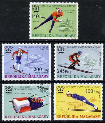 Malagasy Republic 1975 Winter Olympic Games set of 5 cto used, SG 330-34*