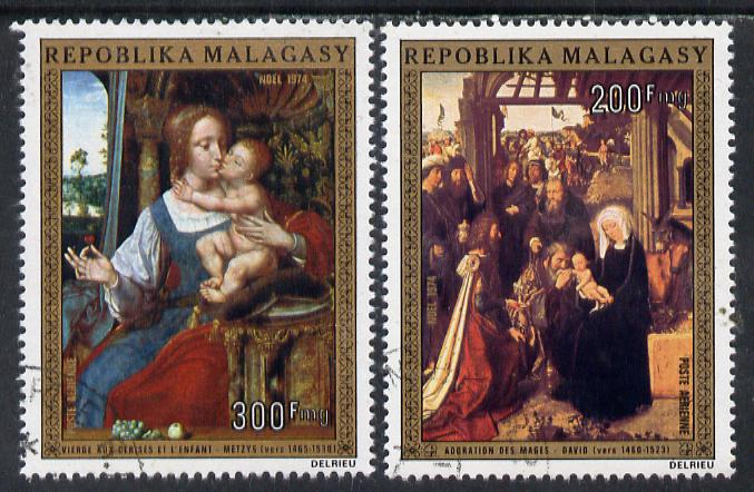 Malagasy Republic 1974 Christmas (Paintings) set of 2 cto used, SG 297-98*