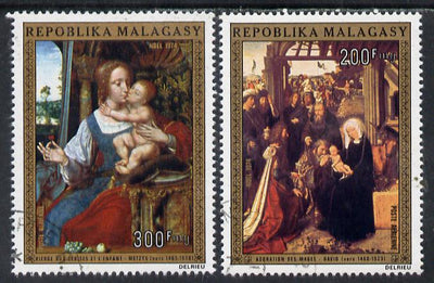 Malagasy Republic 1974 Christmas (Paintings) set of 2 cto used, SG 297-98*