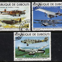 Djibouti 1979 Anniversary of Powered Flight set of 3 cto used, SG 760-62*