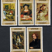 Yemen - Republic 1967 Paintings (Flemish Masters gold borders) perf set of 5 unmounted mint, Mi 582-86A