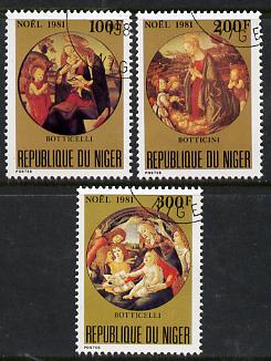 Niger Republic 1981 Christmas (Paintings of Madonna & Child) set of 3 cto used, SG 880-82