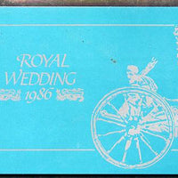 Tuvalu - Nukulaelae 1986 Royal Wedding (Andrew & Fergie) $6.40 booklet, State Coach in silver, panes imperf