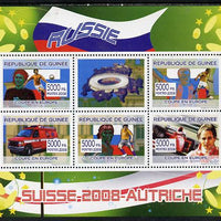 Guinea - Conakry 2008 European Football Championship - Russia perf sheetlet containing 5 values plus label unmounted mint