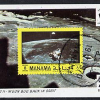 Manama 1970 Space Flight imperf m/sheet showing Apollo 11 stamp cto used, Mi BL 72