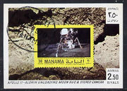 Manama 1970 Space Flight imperf m/sheet showing Apollo 11 stamp cto used, Mi BL 78
