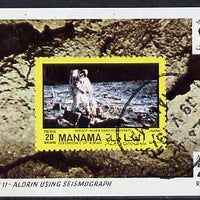 Manama 1970 Space Flight imperf m/sheet showing Apollo 11 stamp cto used, Mi BL 76