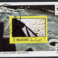 Manama 1970 Space Flight imperf m/sheet showing Apollo 11 stamp cto used, Mi BL 71