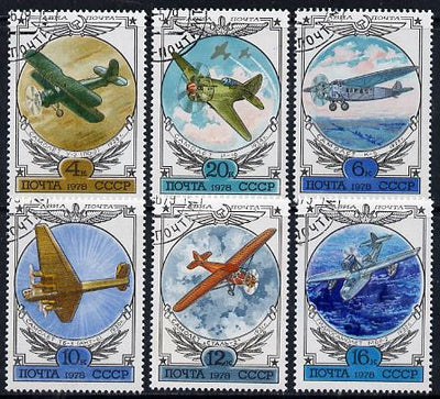 Russia 1978 Early Russian Aircraft (4th series) set of 6 cto used, SG 4791-96, Mi 4751-56*