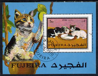 Fujeira 1970 Cats perf m/sheet cto used (Mi BL 34A)