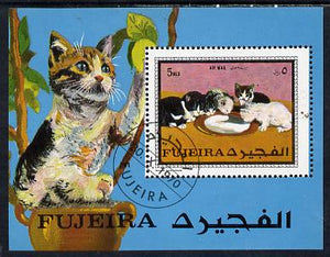 Fujeira 1970 Cats perf m/sheet cto used (Mi BL 34A)
