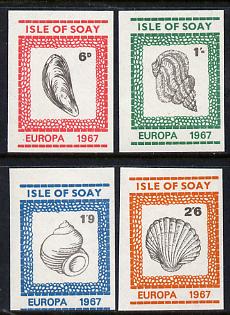 Isle of Soay 1967 Europa (Shells) imperf set of 4 unmounted mint