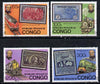 Congo 1979 Rowland Hill set of 4 cto used (Trains & Stamp on Stamp) SG 670-73*
