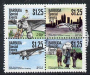 Barbuda 1977 50th Anniversary of Lindbergh's Transatlantic Flight $1.25 se-tenant block of 4 unmounted mint from Special Events set, SG 371a