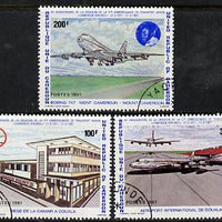 Cameroun 1991 10th Anniversary of Airlines set of 3 cto used, SG 899-901*