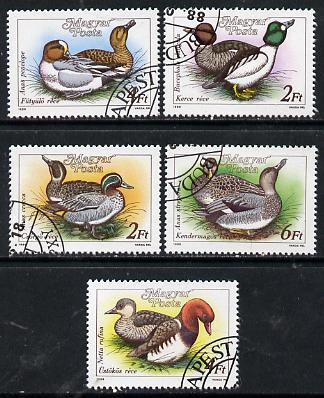 Hungary 1988 Wild Ducks set of 5 cto used, SG 3851-55*