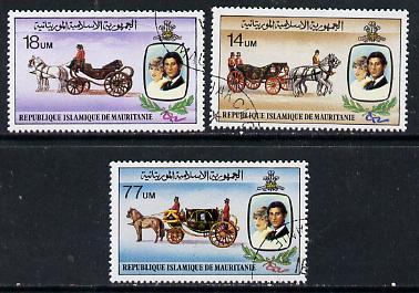 Mauritania 1981 Royal Wedding set of 3 cto used, SG 701-03, Mi 726-28*