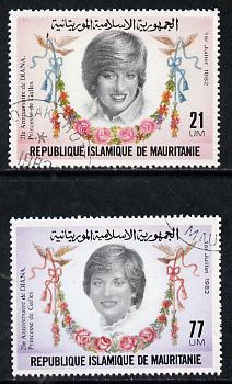Mauritania 1982 Princess Di's 21st Birthday set of 2 cto used, SG 733-34*