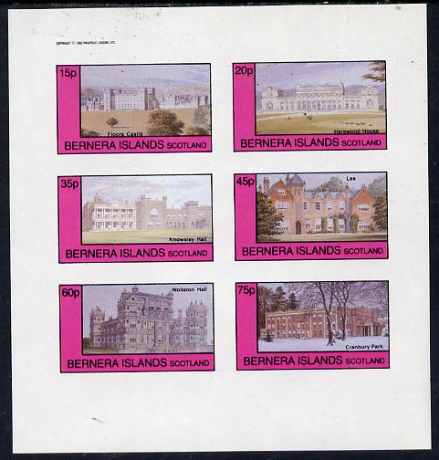 Bernera 1982 Stately Homes #1 imperf set of 6 values (15p to 75p) unmounted mint