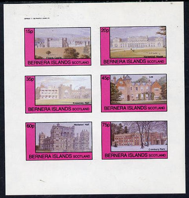 Bernera 1982 Stately Homes #1 imperf set of 6 values (15p to 75p) unmounted mint