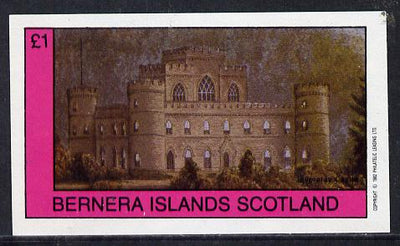 Bernera 1982 Castles #2 imperf souvenir sheet (£1 value) unmounted mint