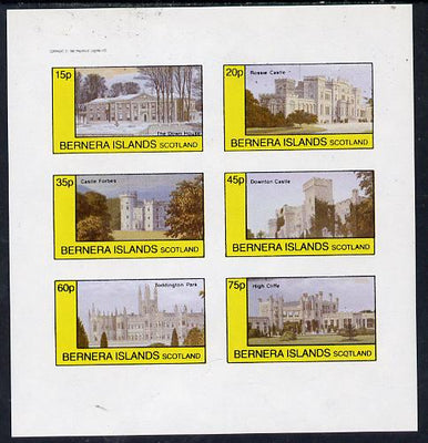 Bernera 1982 Stately Homes #3 imperf set of 6 values (15p to 75p) unmounted mint