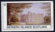 Bernera 1982 Stately Homes #4 imperf souvenir sheet (£1 value) unmounted mint