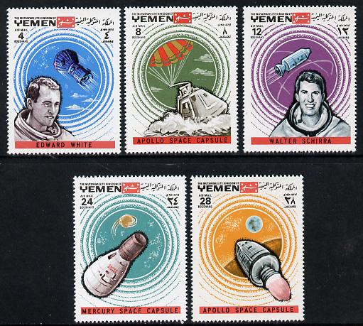 Yemen - Royalist 1969 Apollo 7 set of 5 unmounted mint (Mi 645-49A)