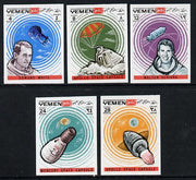 Yemen - Royalist 1969 Apollo 7 imperf set of 5 (Mi 645-49B) unmounted mint