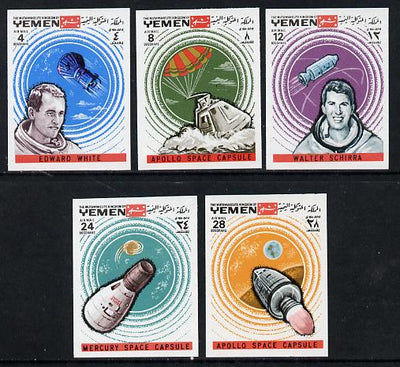 Yemen - Royalist 1969 Apollo 7 imperf set of 5 (Mi 645-49B) unmounted mint