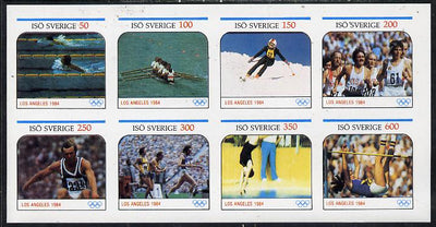 Iso - Sweden 1984 Los Angeles Olympic Games imperf,set of 8 values (50 to 600) unmounted mint